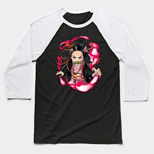 Nezuko on fire Baseball T-Shirt